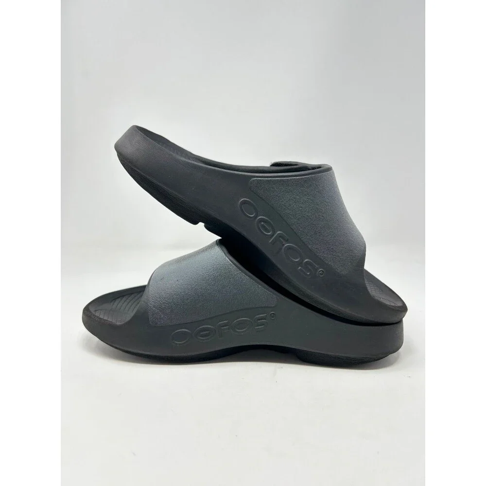 OOFOS OOahh sport slide sandals size M5 W7 EU38 black gray recovery shoes